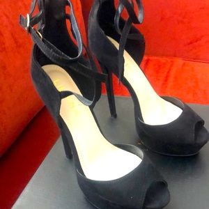 Black Suede Platform Heels